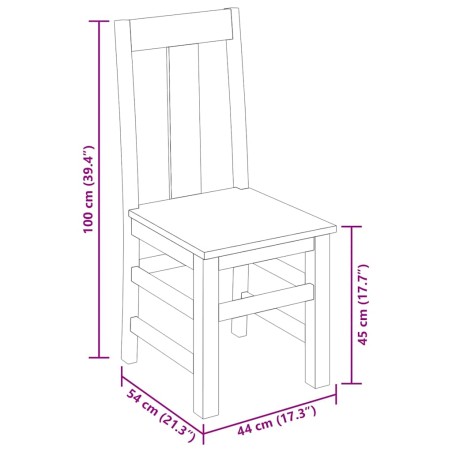 Chaises à manger lot de 4 bois massif