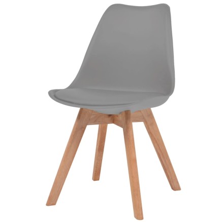 Chaises à manger lot de 6 Gris Plastique 2