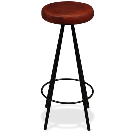 Ensemble de bar 5 pcs Bois massif recyclé et cuir véritable