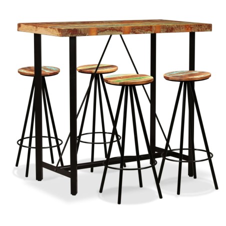 Ensemble de bar 5 pcs Bois de récupération massif