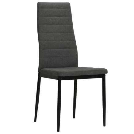 Chaises à manger lot de 6 gris foncé tissu 2