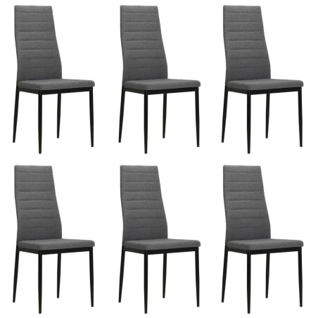 Chaises à manger lot de 6 gris clair tissu