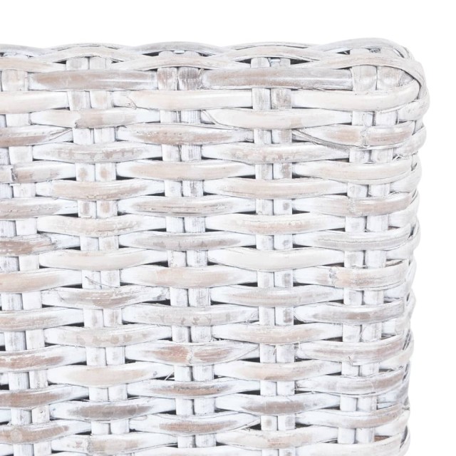 Chaise à manger lot de 4 blanc rotin Kubu et bois de manguier