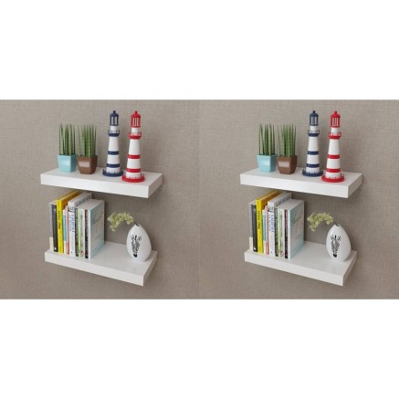 Étagères murales 4 pcs Blanc 40 cm