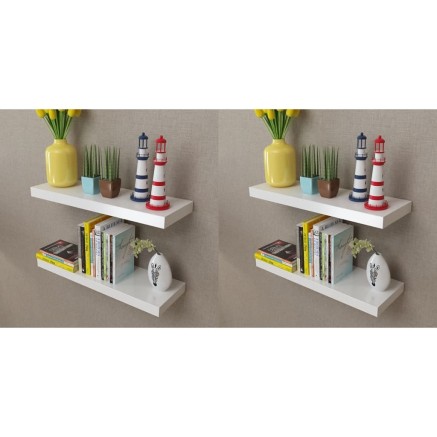 Étagères murales 4 pcs Blanc 60 cm