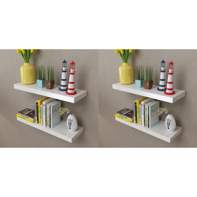 Étagères murales 4 pcs Blanc 60 cm