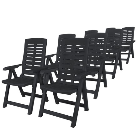 Ensemble à manger d'extérieur 9 pcs Plastique Anthracite 2