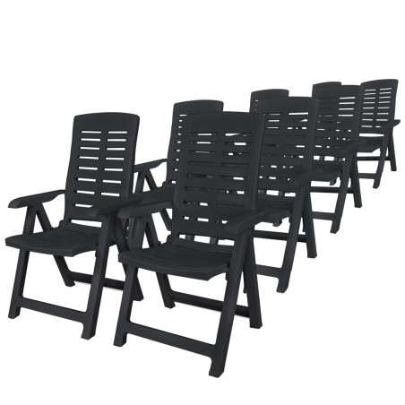Ensemble à manger d'extérieur 9 pcs Plastique Anthracite