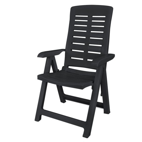 Ensemble à manger d'extérieur 9 pcs Plastique Anthracite