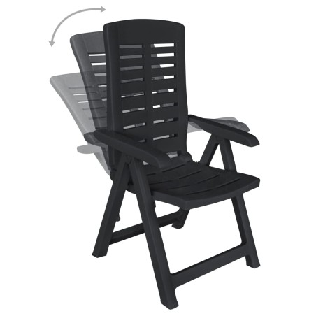 Ensemble à manger d'extérieur 9 pcs Plastique Anthracite