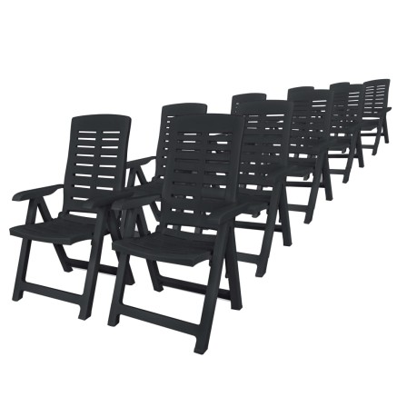 Ensemble à manger d'extérieur 11 pcs Plastique Anthracite 2
