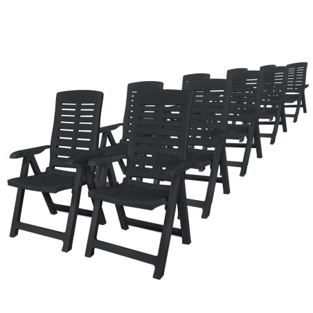 Ensemble à manger d'extérieur 11 pcs Plastique Anthracite