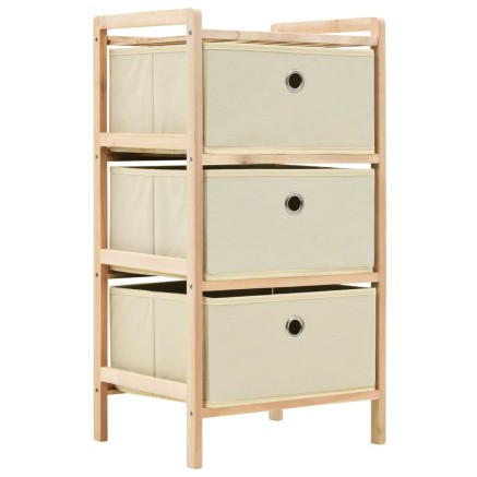 Étagères de rangement avec 3 paniers en tissu 2 pcs beige cèdre 2