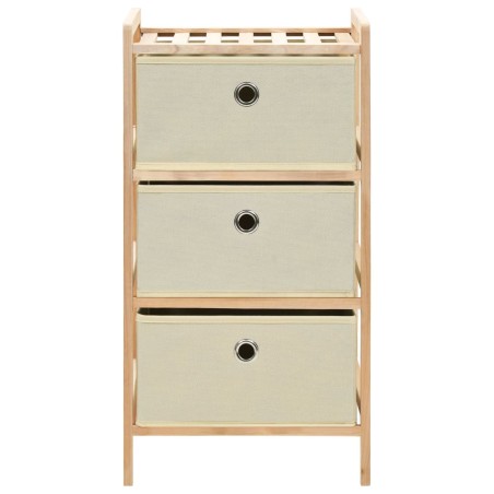 Étagères de rangement avec 3 paniers en tissu 2 pcs beige cèdre