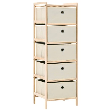 Étagères de rangement avec 5 paniers en tissu 2 pcs beige cèdre 2