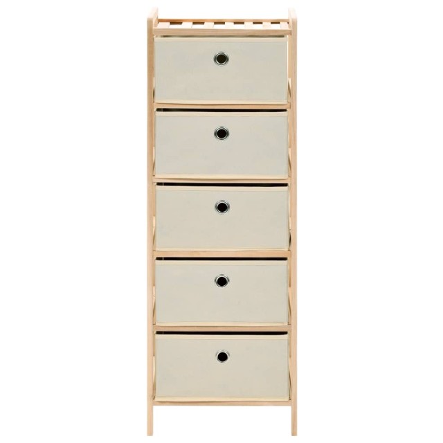 Étagères de rangement avec 5 paniers en tissu 2 pcs beige cèdre