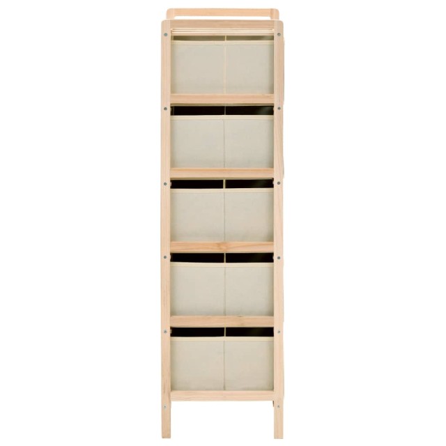 Étagères de rangement avec 5 paniers en tissu 2 pcs beige cèdre
