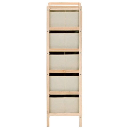 Étagères de rangement avec 5 paniers en tissu 2 pcs beige cèdre
