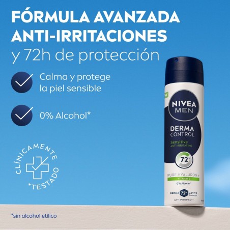 Deodorante Spray Nivea DERMA CONTROL SENSITIVE 200 ml