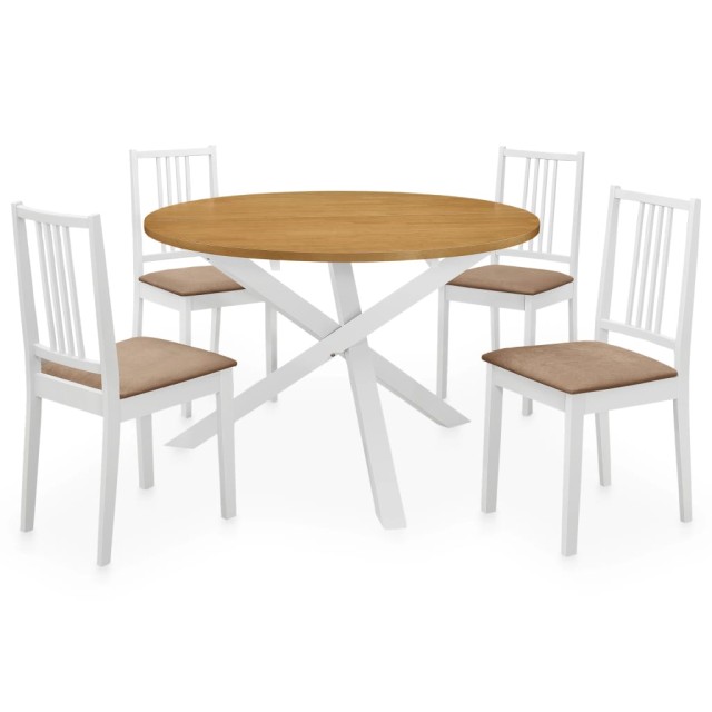 Mobilier de salle à manger 5 pcs MDF Blanc