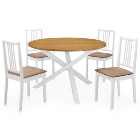 Mobilier de salle à manger 5 pcs MDF Blanc