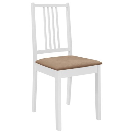 Chaises à manger avec coussins lot de 6 blanc bois solide 2