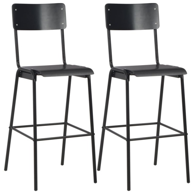 Mobilier de bar 3 pcs Acier Noir