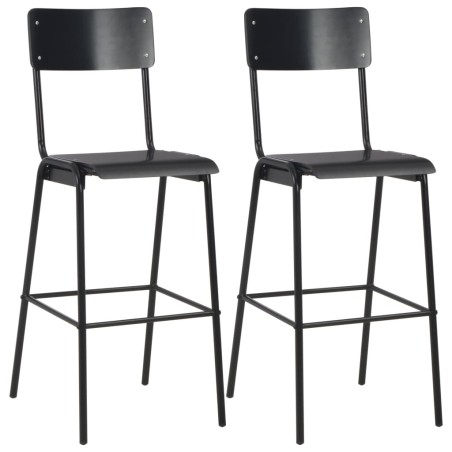 Mobilier de bar 3 pcs Acier Noir