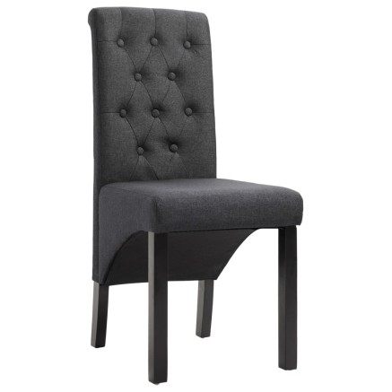 Chaises à manger lot de 6 gris foncé tissu 2