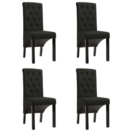 Chaises à manger lot de 4 noir tissu