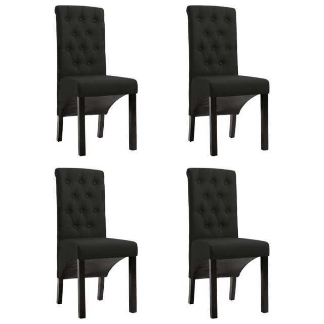 Chaises à manger lot de 4 noir tissu