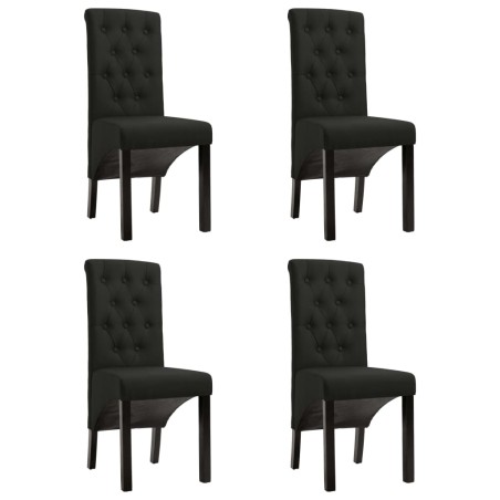 Chaises à manger lot de 4 noir tissu