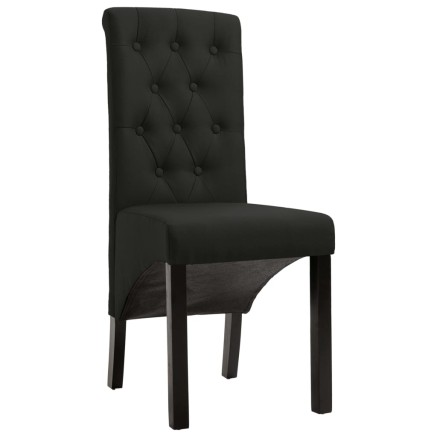 Chaises à manger lot de 4 noir tissu 2