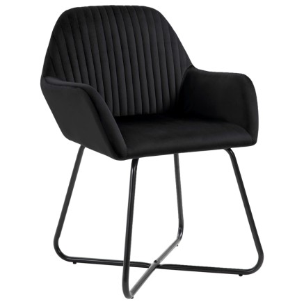 Chaises à manger lot de 6 noir velours 2