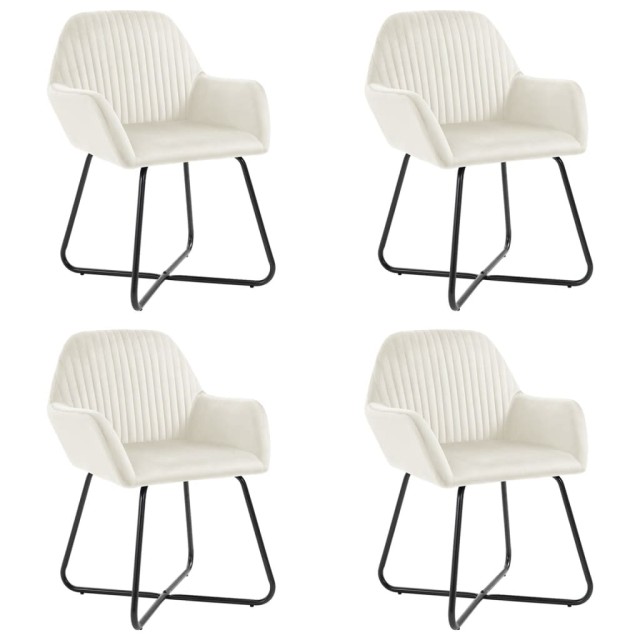 Chaises à manger lot de 4 Crème Velours