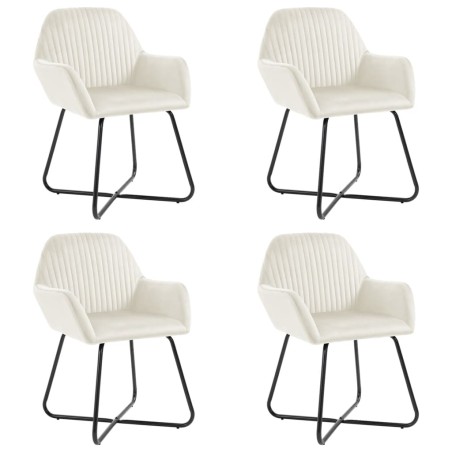 Chaises à manger lot de 4 Crème Velours