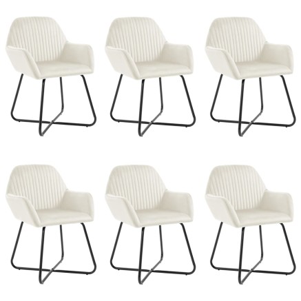 Chaises à manger lot de 6 crème velours