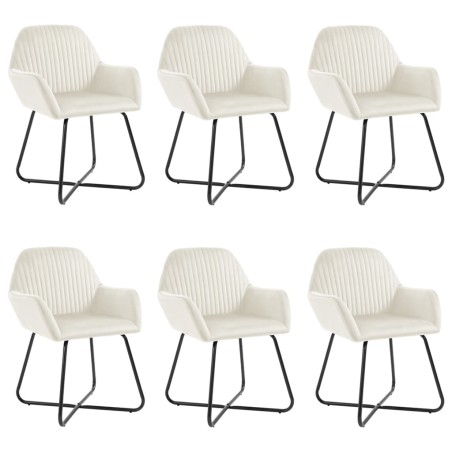 Chaises à manger lot de 6 crème velours