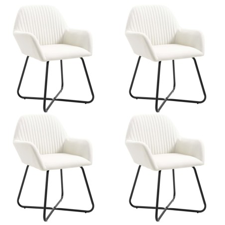 Chaises à manger lot de 4 crème tissu