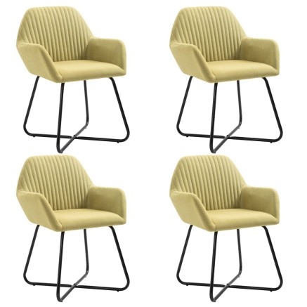 Chaises à manger lot de 4 vert tissu