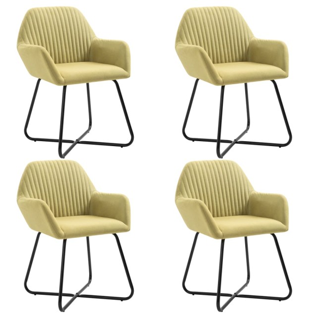 Chaises à manger lot de 4 vert tissu