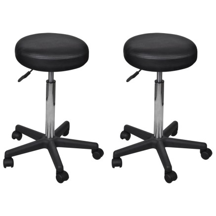 Tabourets de bureau lot de 2 Noir 35,5x84 cm Similicuir