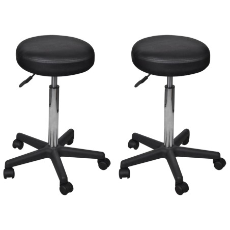 Tabourets de bureau lot de 2 Noir 35,5x84 cm Similicuir