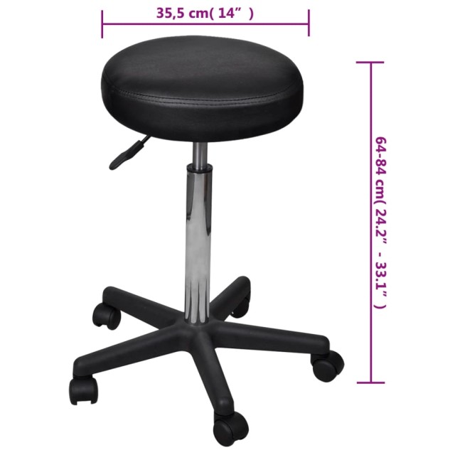 Tabourets de bureau lot de 2 Noir 35,5x84 cm Similicuir