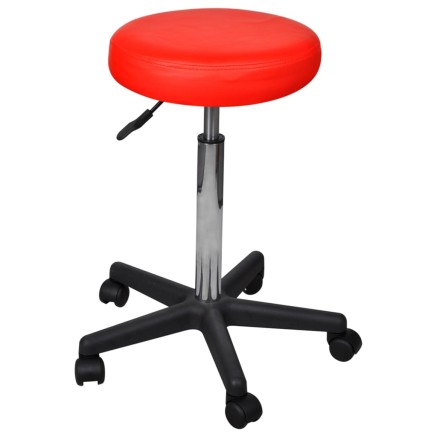 Tabourets de bureau lot de 2 Rouge 35,5x84 cm Similicuir 2