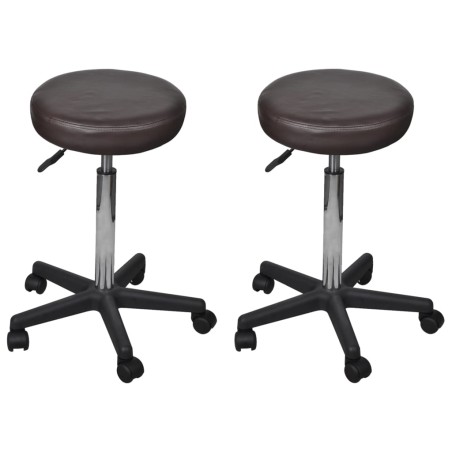 Tabourets de bureau lot de 2 Marron 35,5x84 cm Similicuir