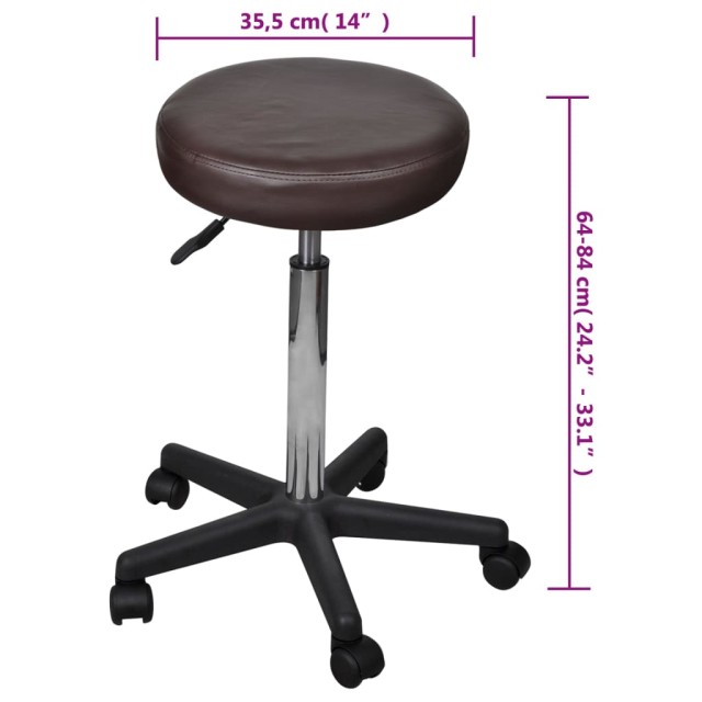 Tabourets de bureau lot de 2 Marron 35,5x84 cm Similicuir