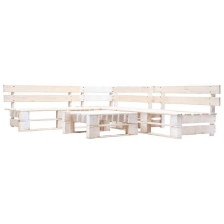 Salon de jardin palette 4 pcs Bois Blanc