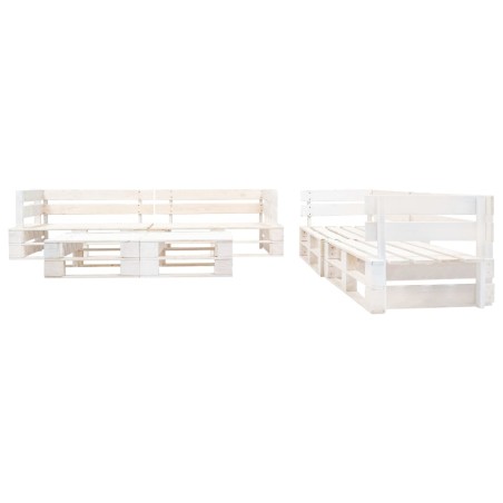 Salon de jardin palette 6 pcs Bois Blanc