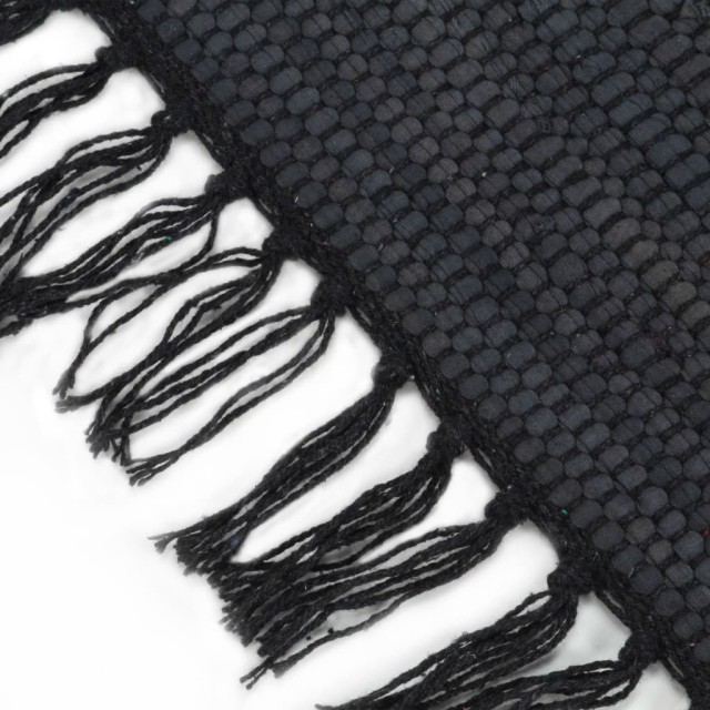 Tapis Chindi Coton tissé à la main 120 x 170 cm Anthracite